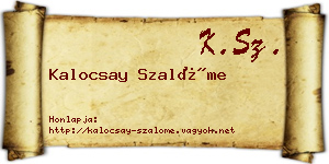 Kalocsay Szalóme névjegykártya